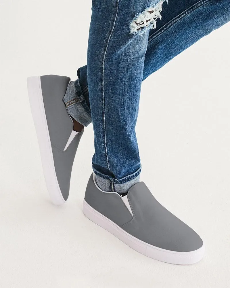 Medium Dark Gray Slip-On Canvas Sneakers | Men's | Medium Dark Pale Gray | C0M0Y0K60