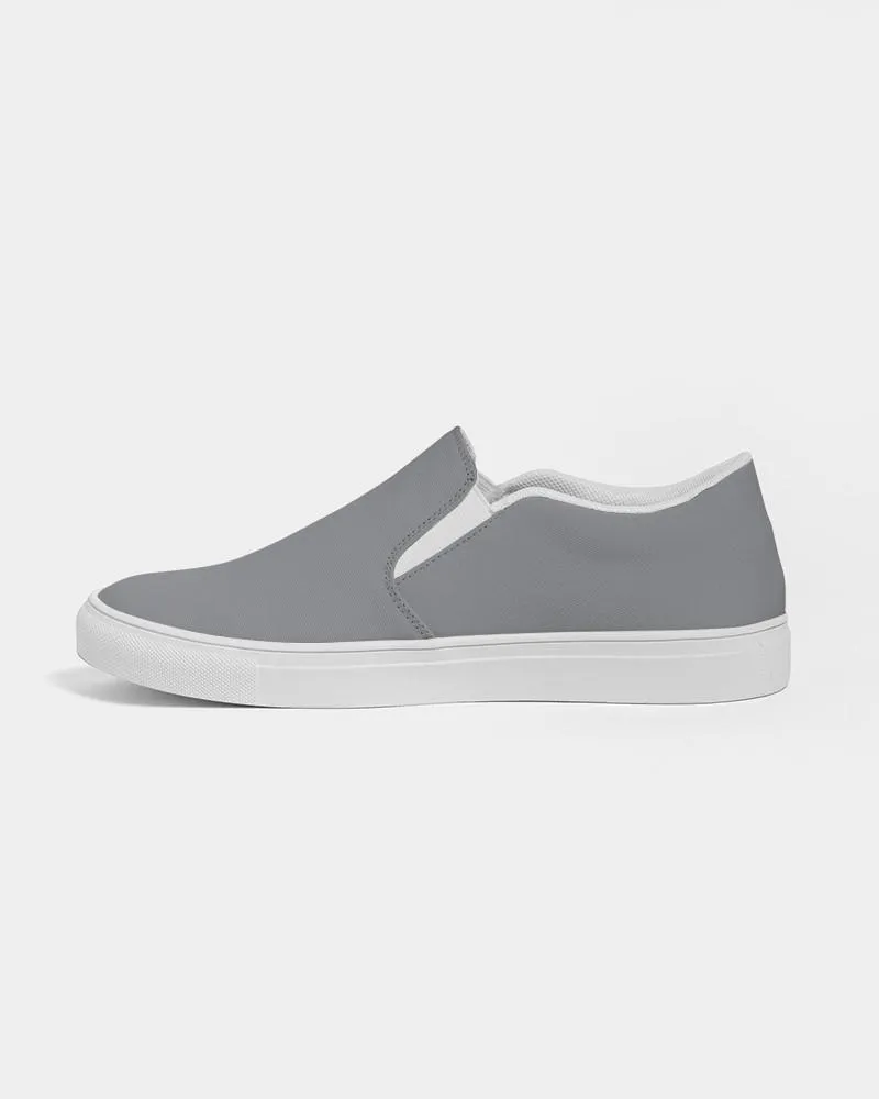 Medium Dark Gray Slip-On Canvas Sneakers | Men's | Medium Dark Pale Gray | C0M0Y0K60