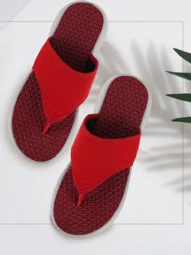 Men Red Slip On Slider Flip Flops