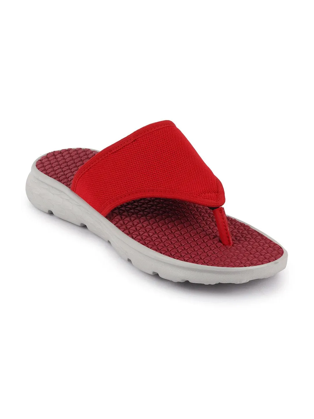 Men Red Slip On Slider Flip Flops