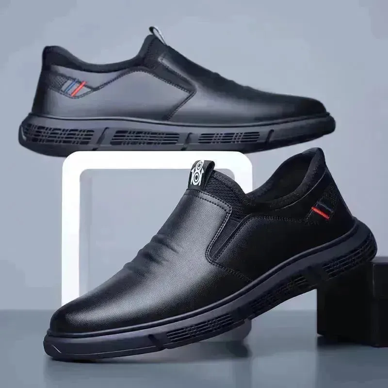 Men Shoes Black White Flats Walking Shoes Sneakers for Men