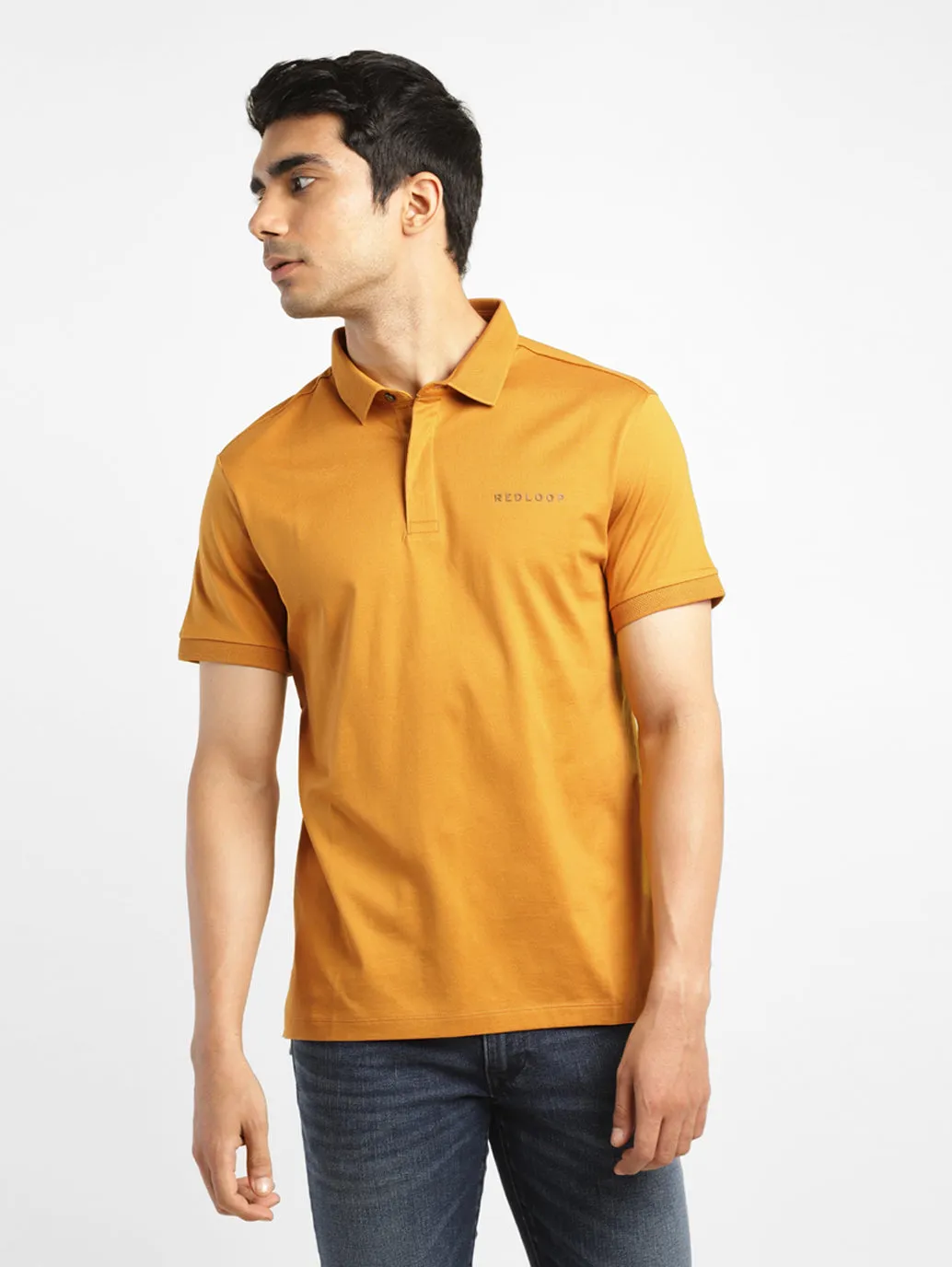 Men's Solid Polo Collar T-Shirt