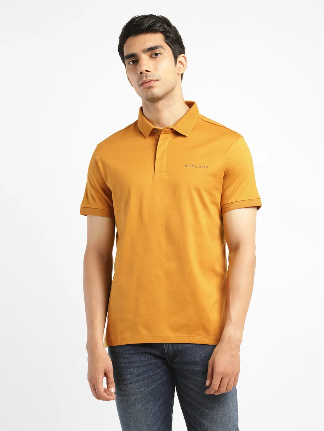 Men's Solid Polo Collar T-Shirt