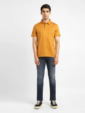 Men's Solid Polo Collar T-Shirt