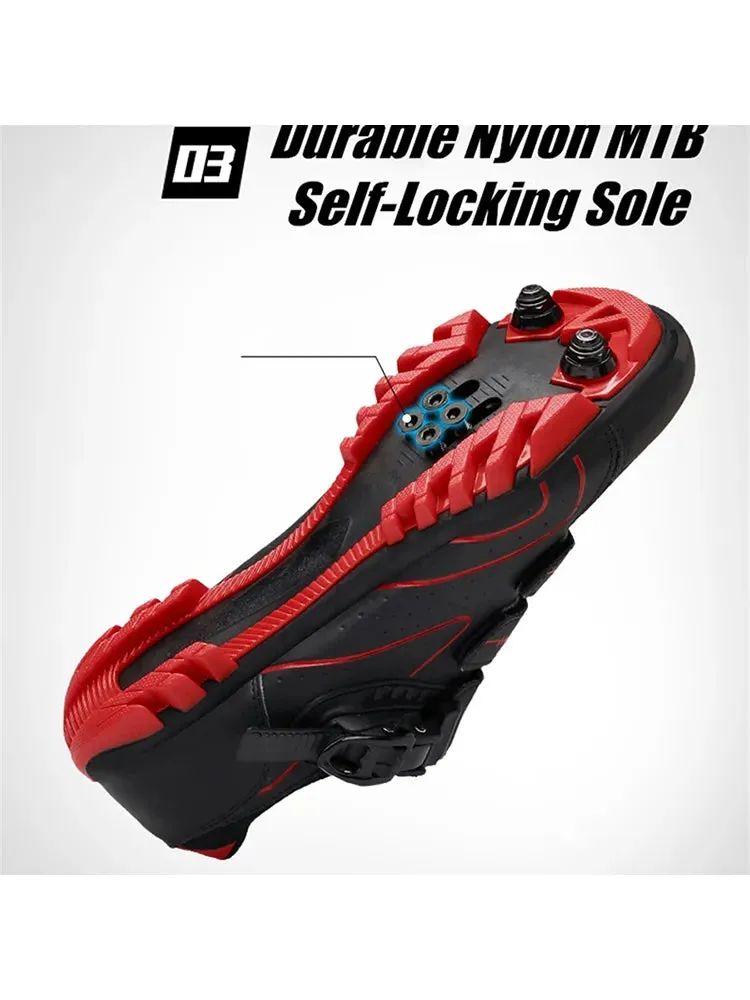 Mountain Bike Shoes Mens Cycling Shoes MTB Shoes Quick Ratchet Buckle Compatible with SPD System Pedal for Indoor and Outdoor Mo