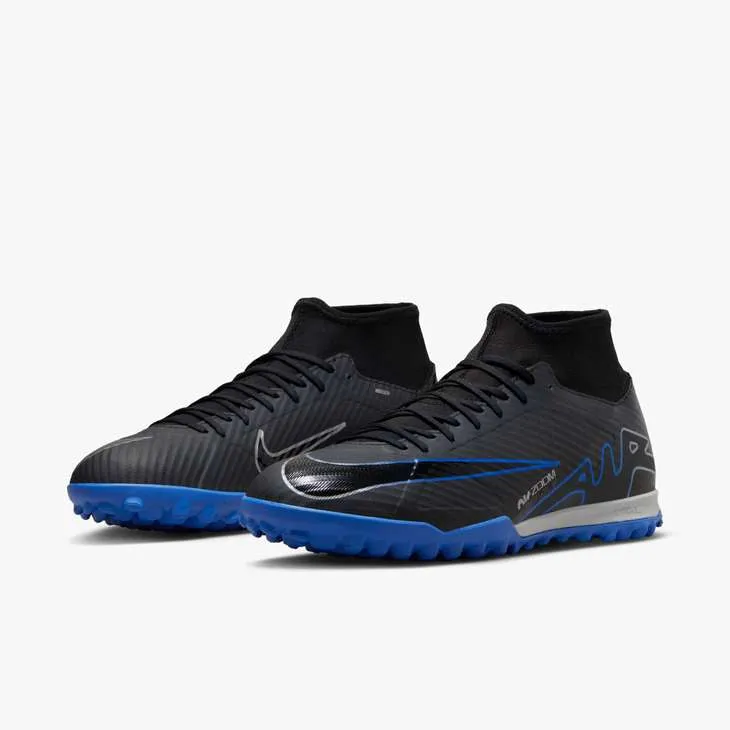 Nike Mercurial Superfly 9 Academy TF Turf Soccer Shoes - Black/Royal