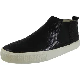 Old Soles Boy's and Girl's The Local 1033 Black Snake Leather High Top Slip On Sneakers