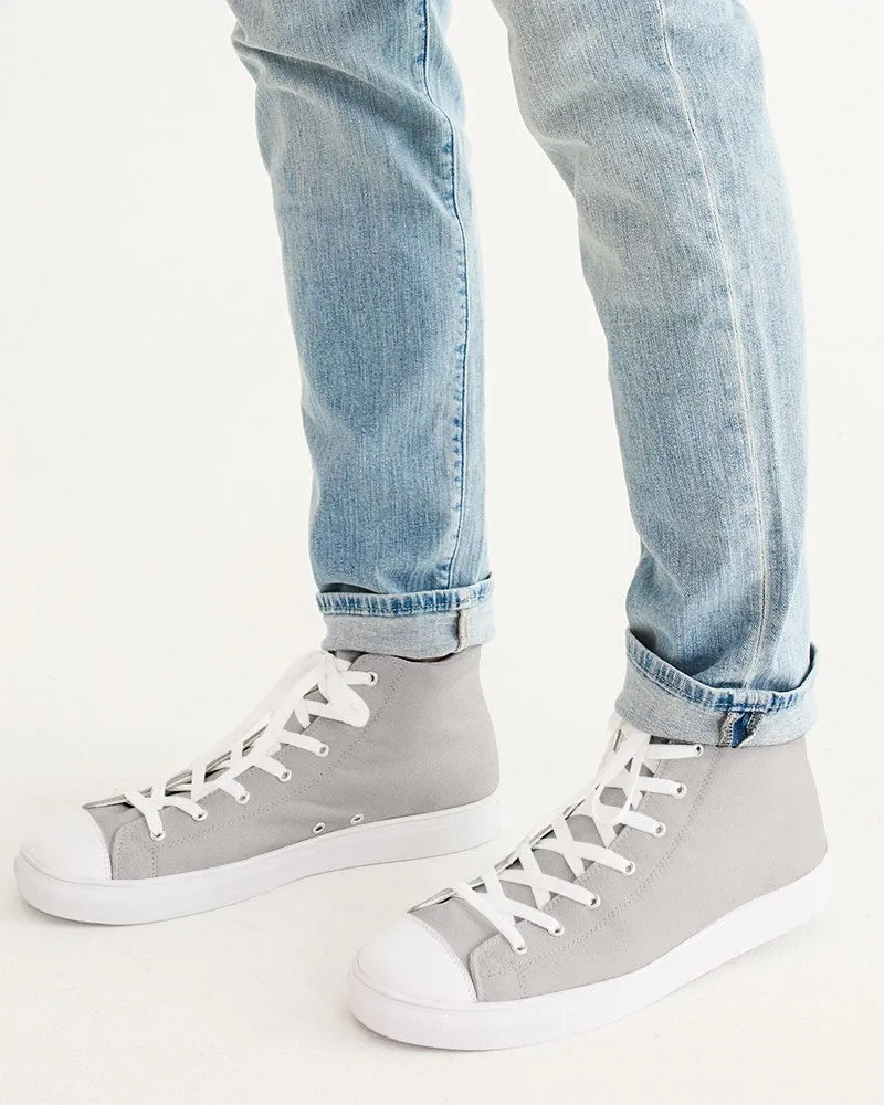 Pale Brown Men's High-top Canvas Sneakers | Men's | Light Muted Pale Brown | C10M10Y10K0