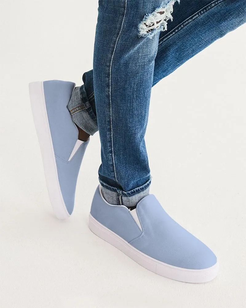 Pale Pastel Blue Slip-On Canvas Sneakers | Men's | Bright Pale Pastel Blue | C30M15Y0K0