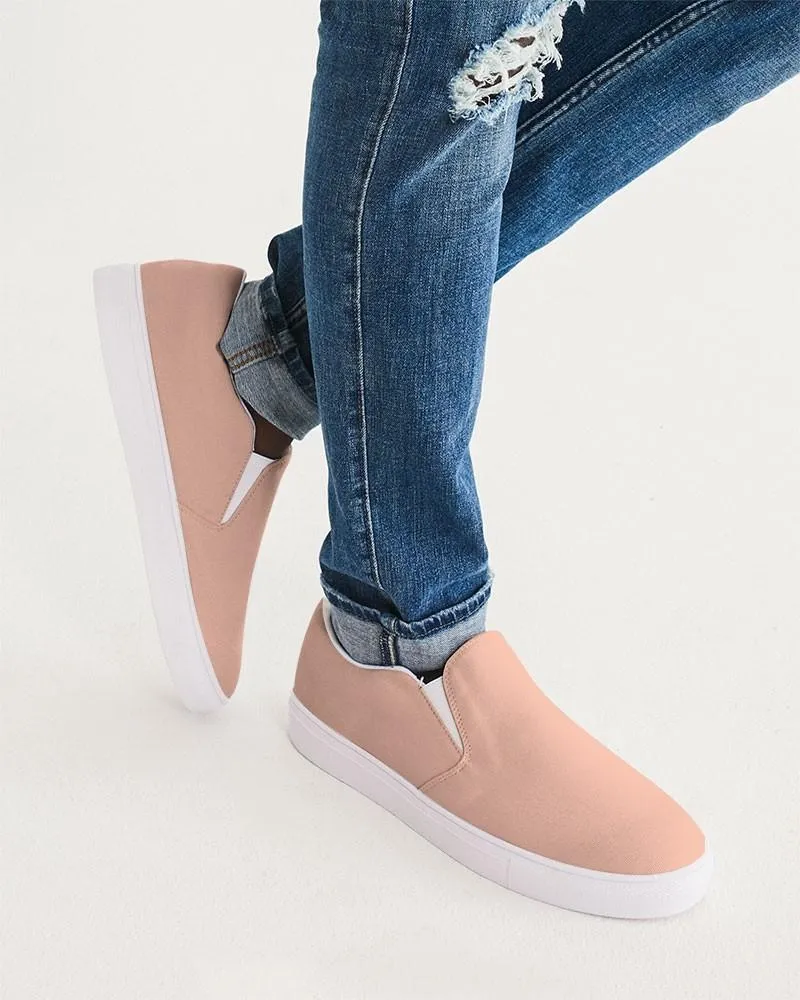 Pale Pastel Red Slip-On Canvas Sneakers | Men's | Bright Pale Pastel Red | C0M30Y30K0