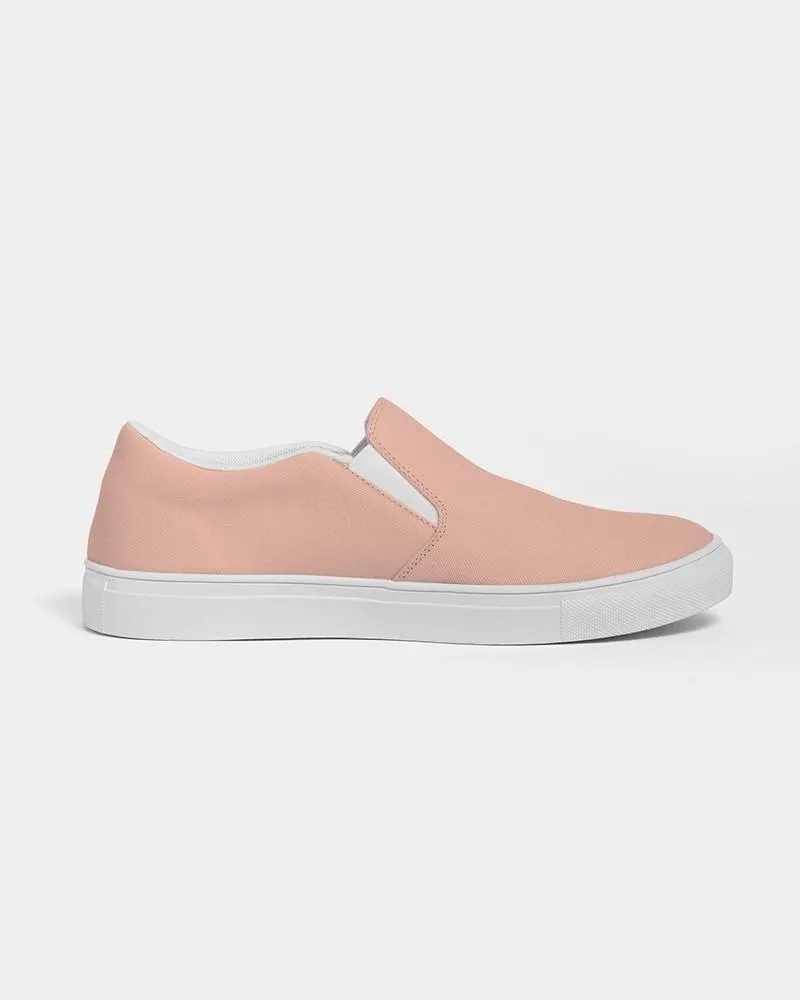 Pale Pastel Red Slip-On Canvas Sneakers | Men's | Bright Pale Pastel Red | C0M30Y30K0