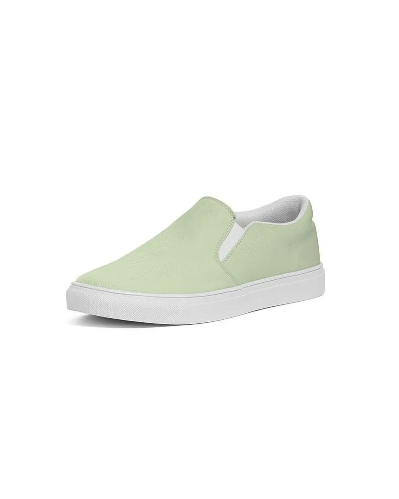 Pale Pastel Warm Green Slip-On Canvas Sneakers | Women's | Bright Pale Pastel Warm Green | C15M0Y30K0