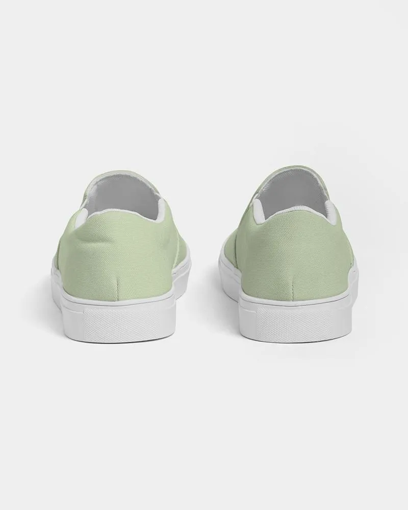 Pale Pastel Warm Green Slip-On Canvas Sneakers | Women's | Bright Pale Pastel Warm Green | C15M0Y30K0