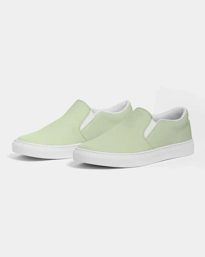 Pale Pastel Warm Green Slip-On Canvas Sneakers | Women's | Bright Pale Pastel Warm Green | C15M0Y30K0