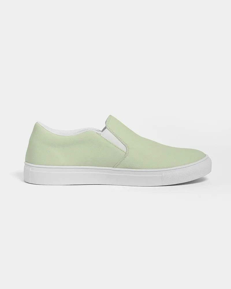 Pale Pastel Warm Green Slip-On Canvas Sneakers | Women's | Bright Pale Pastel Warm Green | C15M0Y30K0