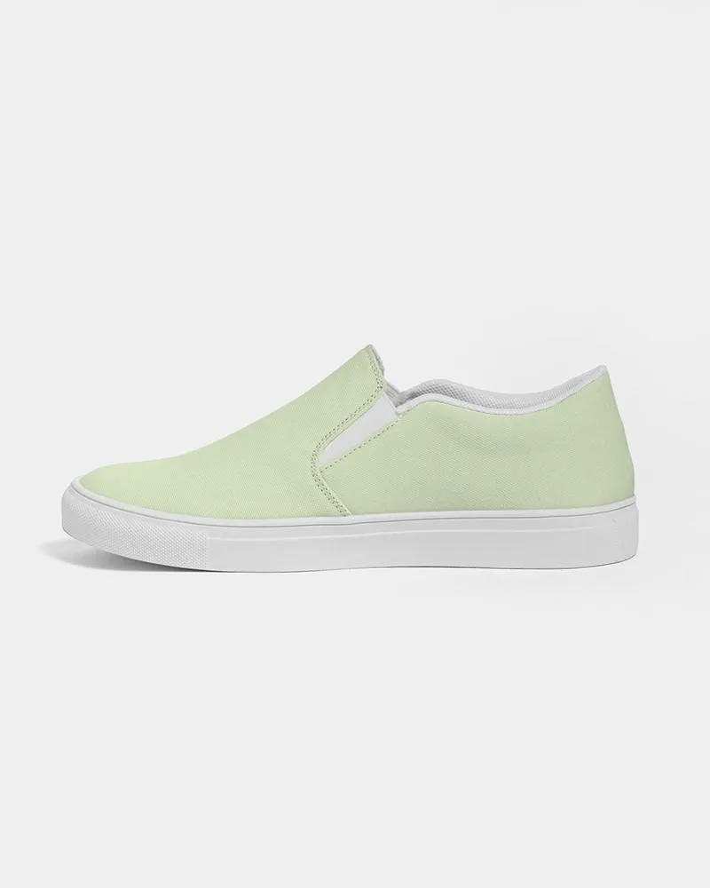 Pale Pastel Warm Green Slip-On Canvas Sneakers | Women's | Bright Pale Pastel Warm Green | C15M0Y30K0