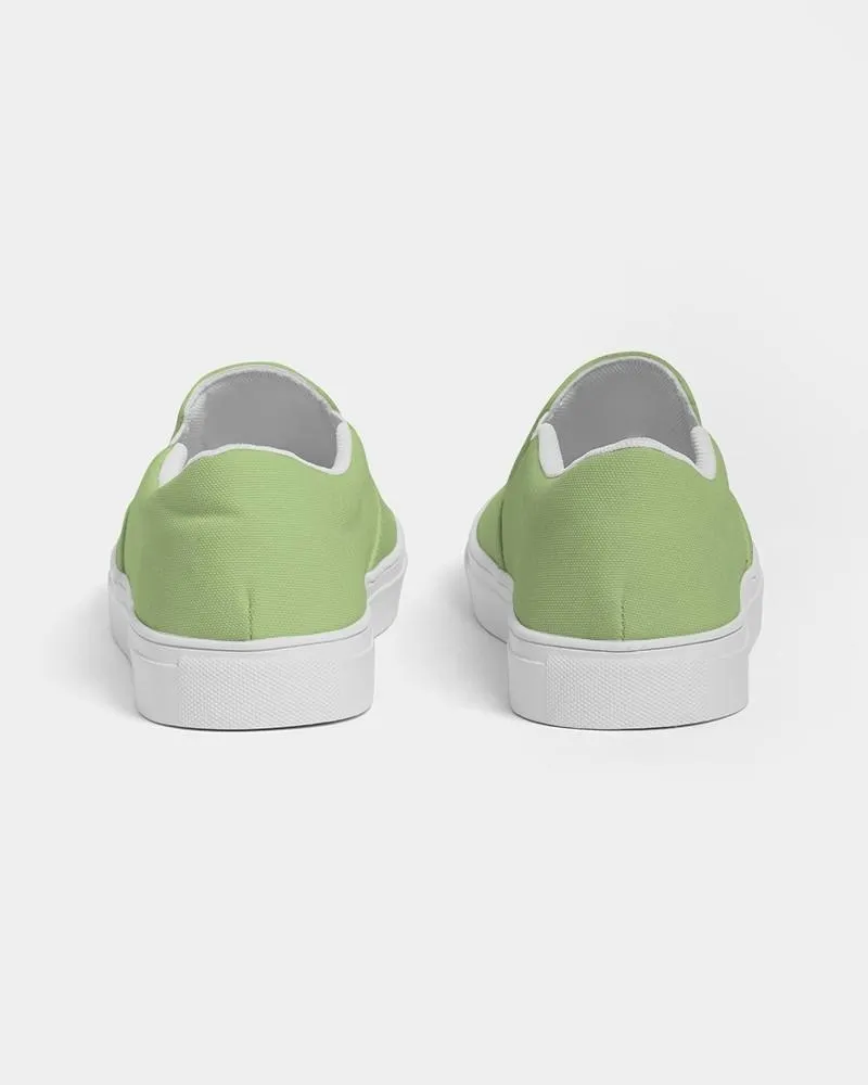 Pastel Warm Green Slip-On Canvas Sneakers | Women's | Bright Pastel Warm Green | C30M0Y60K0