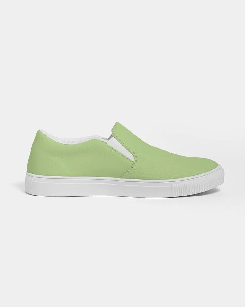 Pastel Warm Green Slip-On Canvas Sneakers | Women's | Bright Pastel Warm Green | C30M0Y60K0