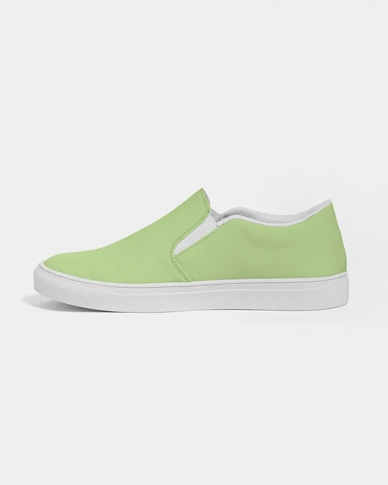 Pastel Warm Green Slip-On Canvas Sneakers | Women's | Bright Pastel Warm Green | C30M0Y60K0