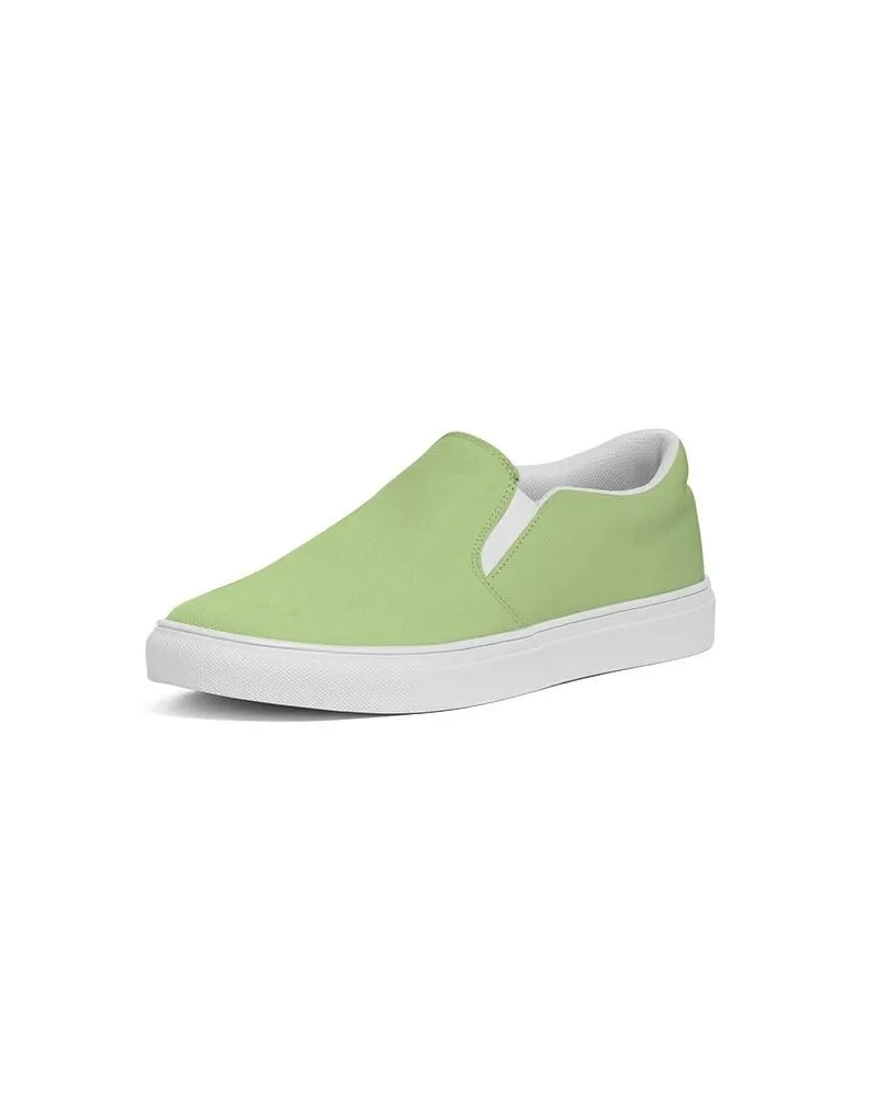 Pastel Warm Green Slip-On Canvas Sneakers | Women's | Bright Pastel Warm Green | C30M0Y60K0