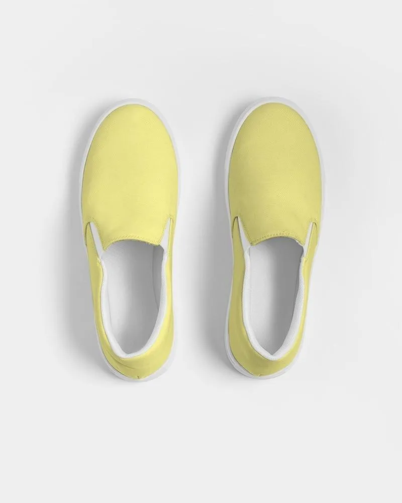 Pastel Yellow Slip-On Canvas Sneakers | Women's | Bright Pastel Yellow | C0M0Y60K0