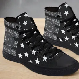 RAAD™ - High-Top Canvas Sneaker - Black Flag Canvas/Black Rubber Sole