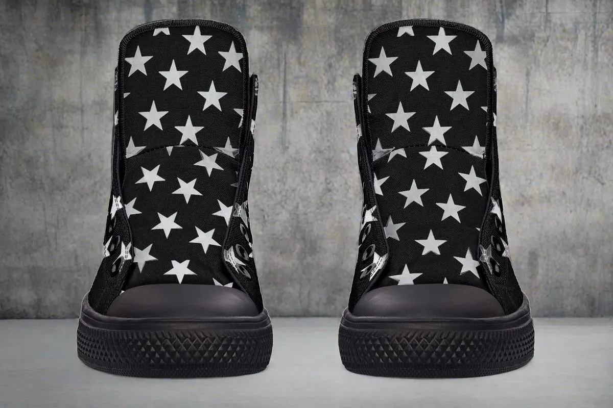 RAAD™ - High-Top Canvas Sneaker - Black Flag Canvas/Black Rubber Sole