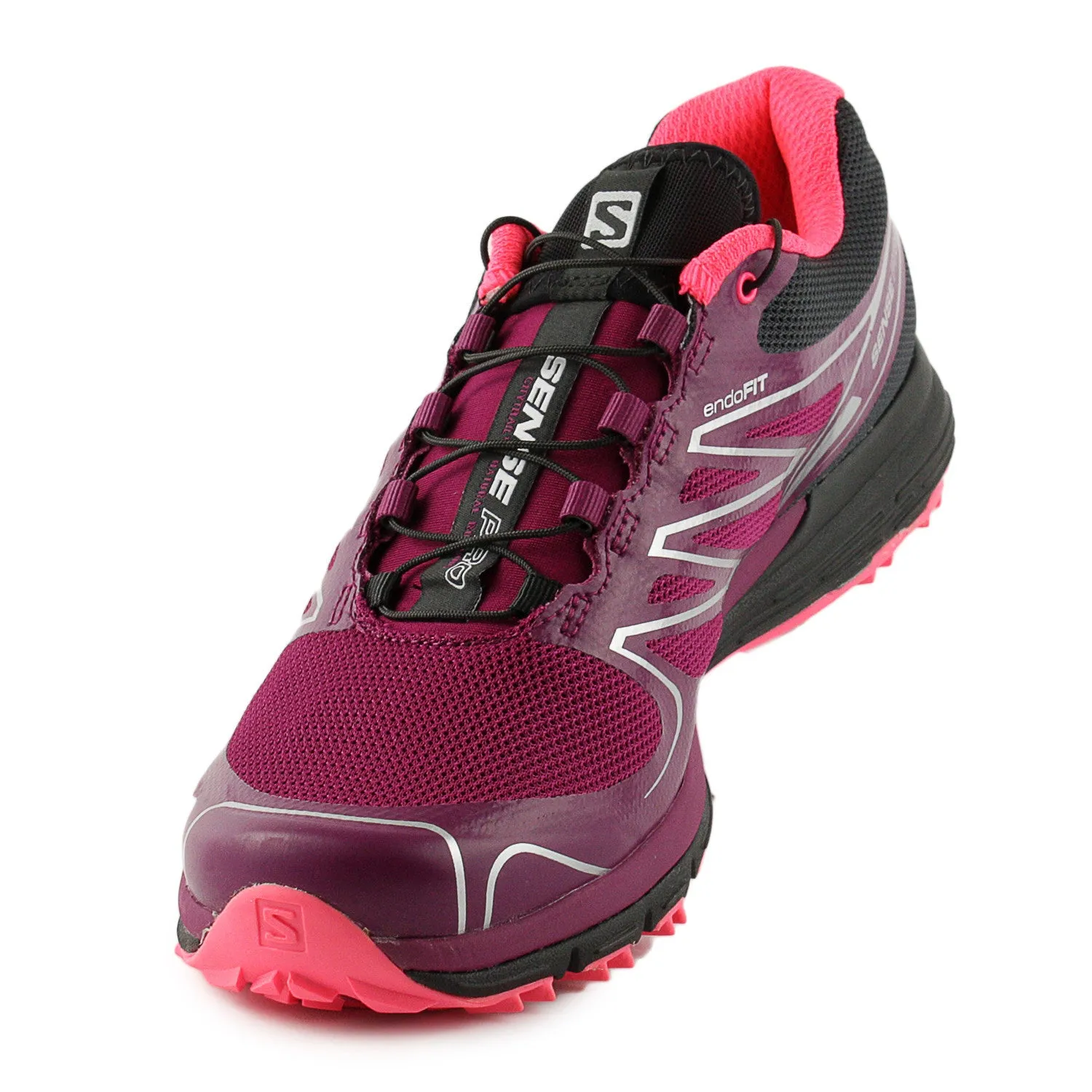 Salomon Sense PRO W Trail Running Shoe - Purple/Black/Pink (Womens)