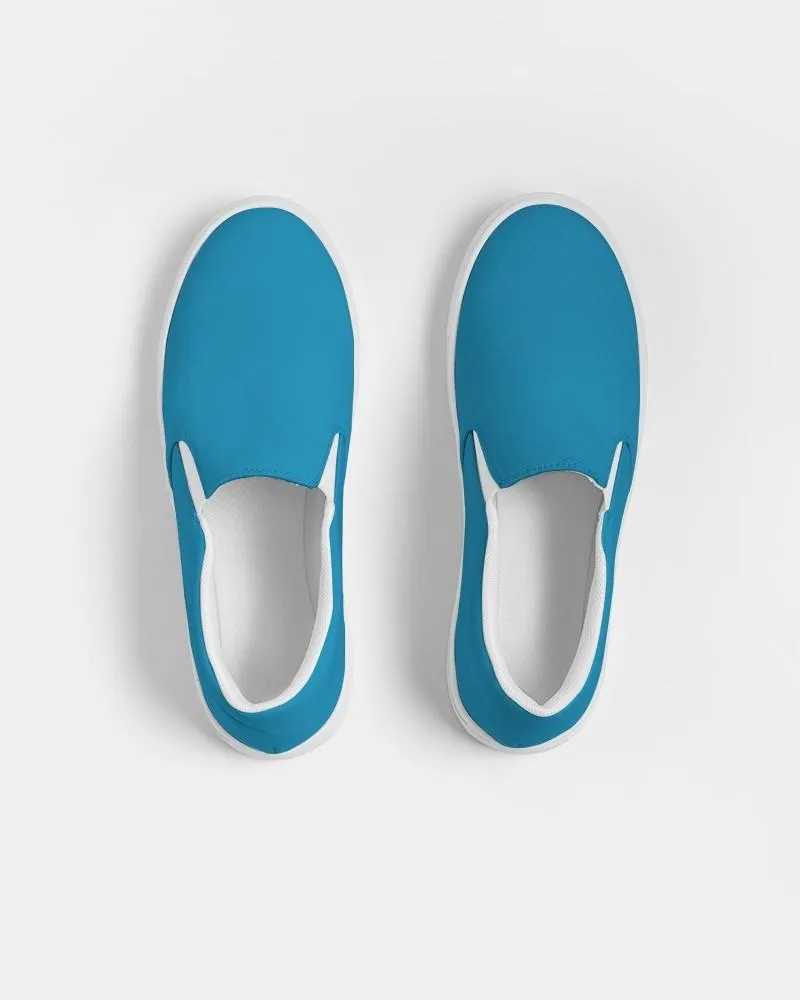 Shaded Cyan Slip-On Canvas Sneakers | Women's | C100M0Y0K30