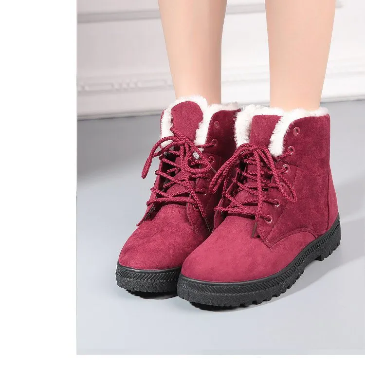 Snow boots warm fur plush Insole women winter boots