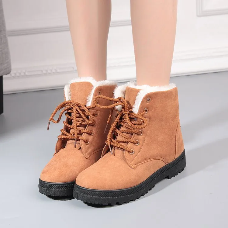 Snow boots warm fur plush Insole women winter boots