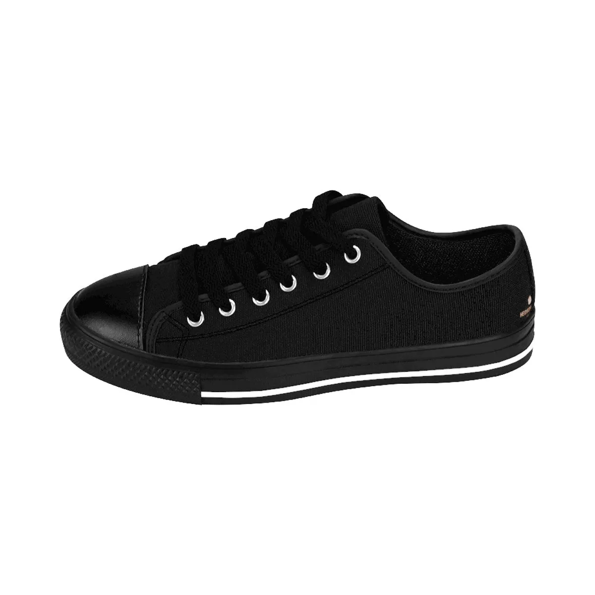 Solid Black Color Women's Sneakers, Solid Black Color Best Designer Low Top Running Tennis Shoes (US Size: 6-12)