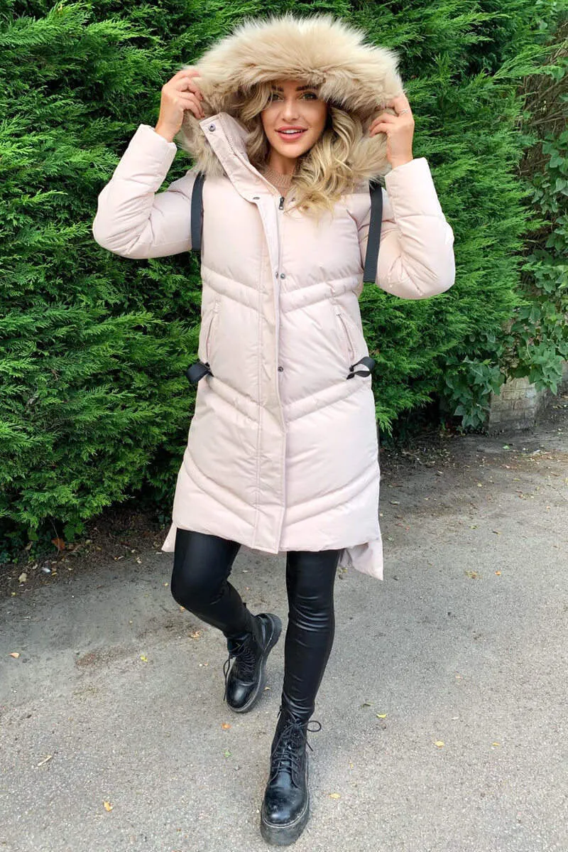 Stone Padded Long-line Puffer Coat