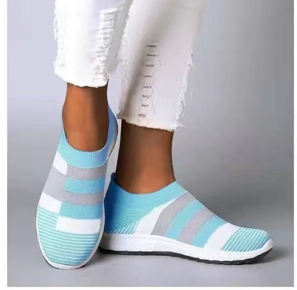 Women's knitting sock sneakers casual breathable slip on sneakers for summer