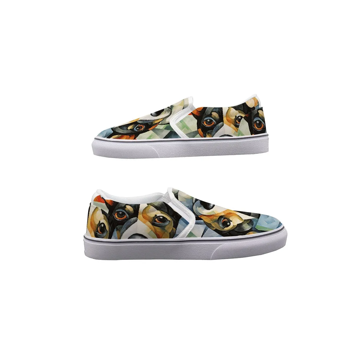 Women's Slip On Sneakers abstract dog print