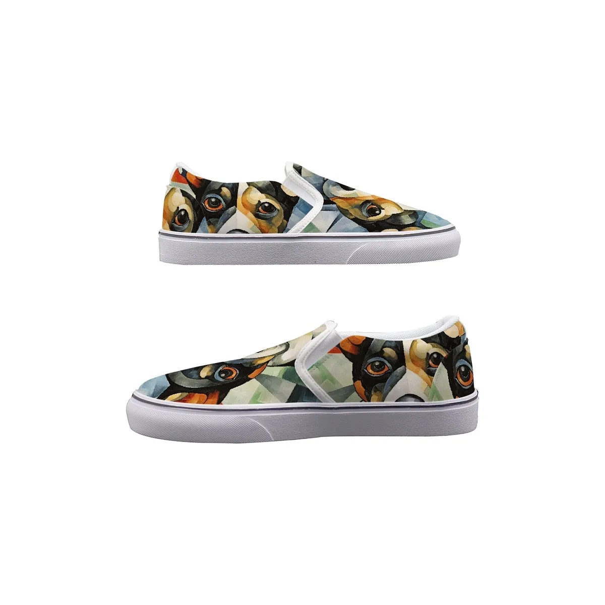 Women's Slip On Sneakers abstract dog print